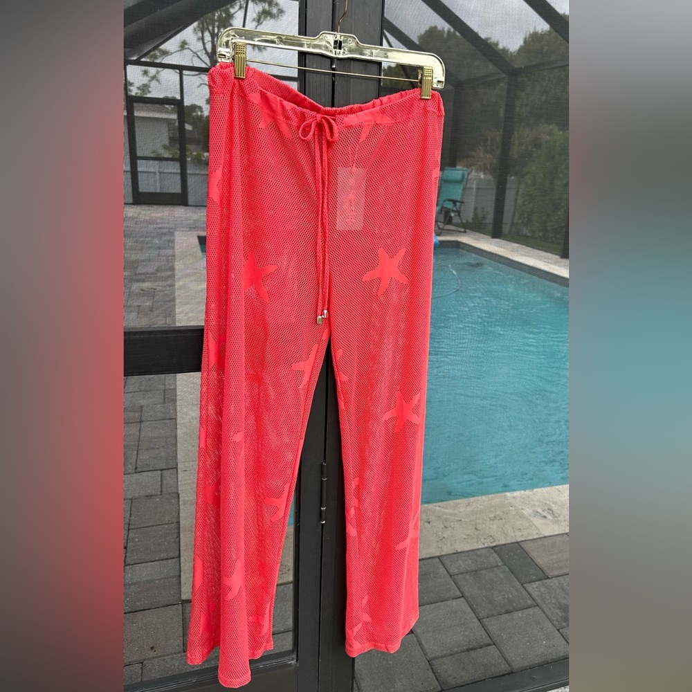 Shore Life Starfish Swim Coverup Wide-leg Pants, NWT, Sz. M